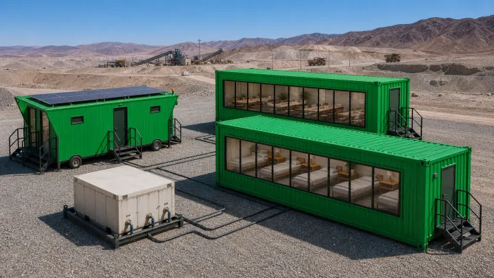 Frente de Trabajo Móvil de Biohabitat instalado en faena minera